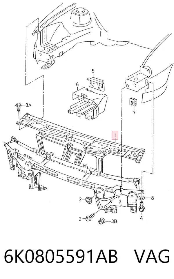Soporte de radiador 6K0805591AB VAG