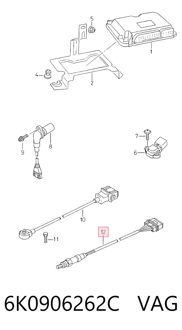 Sensor de oxígeno previo al catalizador 6K0906262C VAG