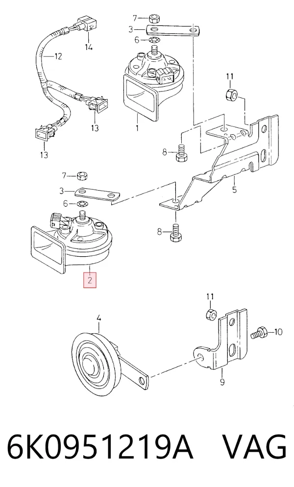 Claxon 6K0951219A VAG