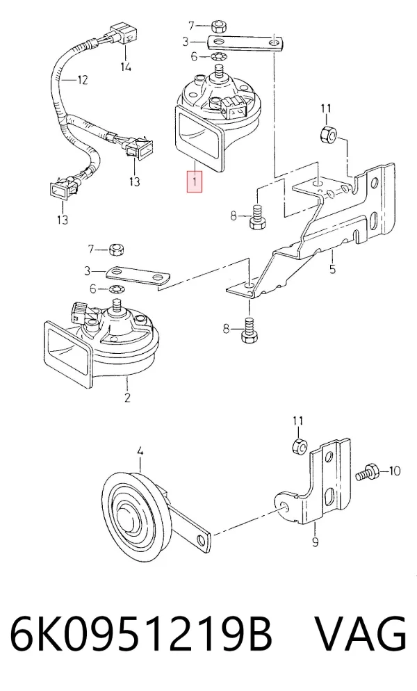 Claxon 6K0951219B VAG