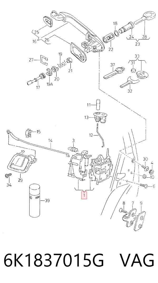 Cerradura Seat Inca 6K9