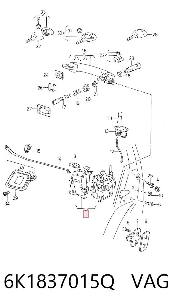Cerradura 6K1837015Q VAG