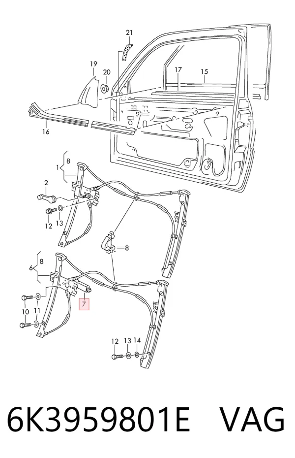 Motor del elevalunas eléctrico 6K3959801E VAG