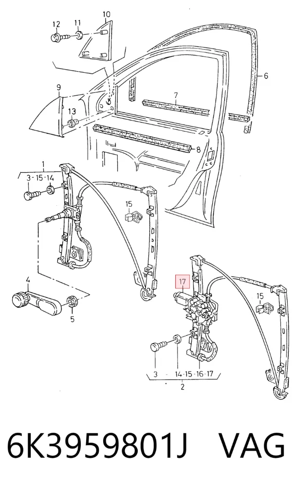 Motor del elevalunas eléctrico 6K3959801J VAG