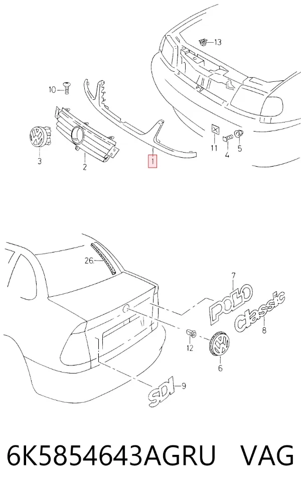 Tapa Para Faro Inferior 6K5854643AGRU VAG