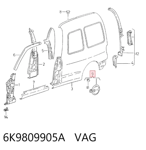 Tapa de la gasolina 6K9809905A VAG