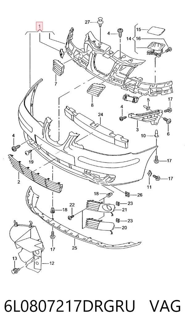 Paragolpes 6L0807217DRGRU VAG