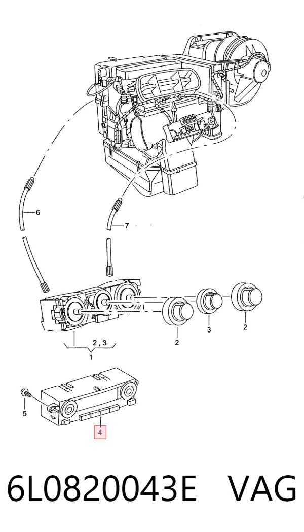 Unidad de control aire acondicionado 6L0820043E VAG