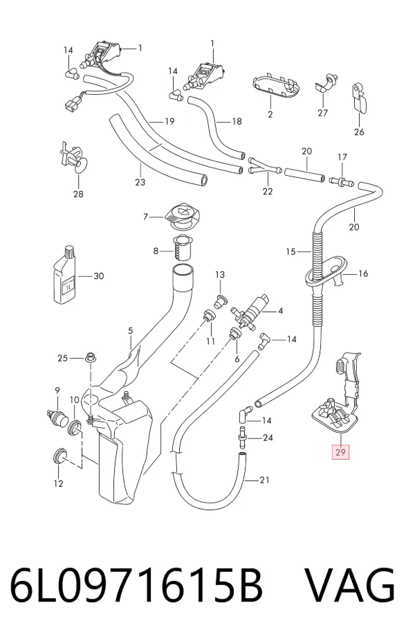 Mazo de cables del compartimiento del motor 6L0971615B VAG