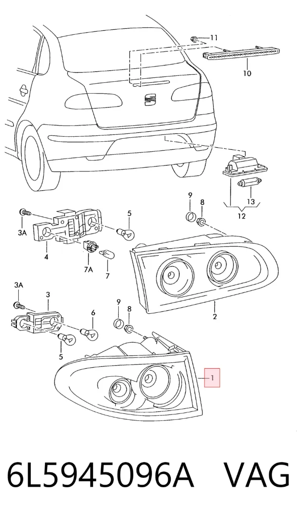 Piloto trasero exterior derecho 6L5945096A VAG