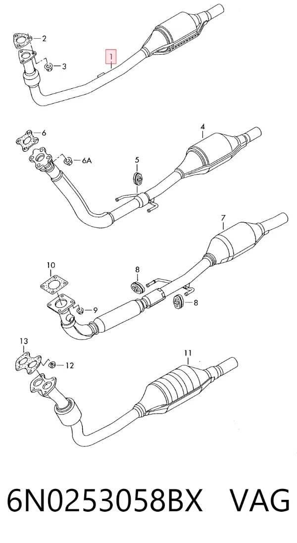 Catalizador 6N0253058BX VAG