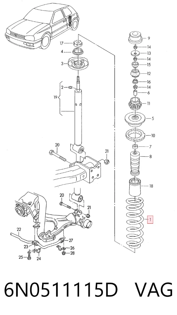 Muelle 6N0511115D VAG