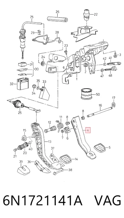 Pedal de freno VAG 6N1721141A