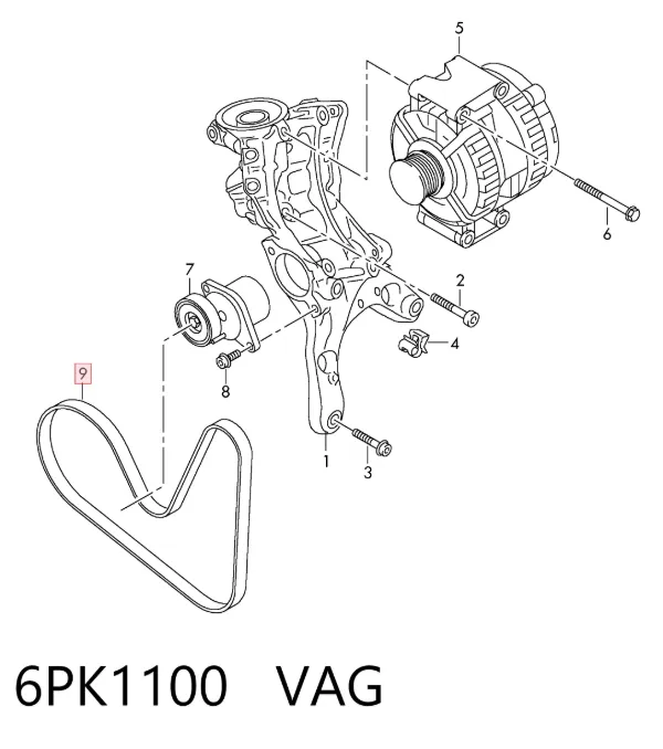 Correa de alternador 6PK1100 VAG