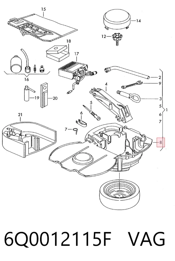 Caja de herramientas 6Q0012115F VAG