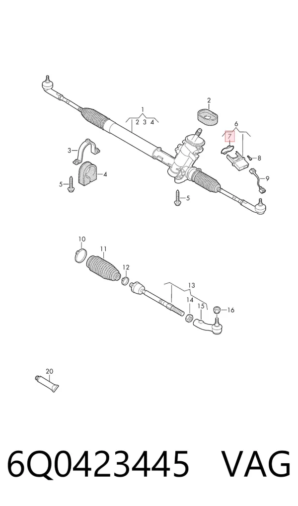 Sensor angulo de giro 6Q0423445 VAG