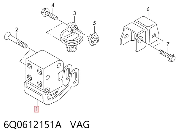 Regulador de la fuerza de frenado 6Q0612151A VAG