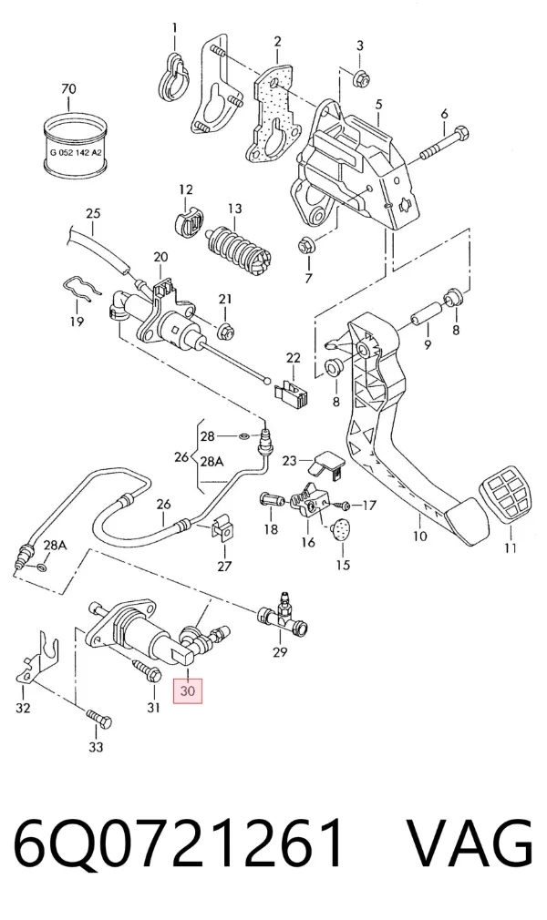 Bombin de embrague 6Q0721261 VAG