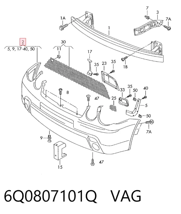 Paragolpes 6Q0807101Q VAG