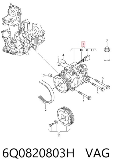 Compresor de aire acondicionado VAG 6Q0820803H