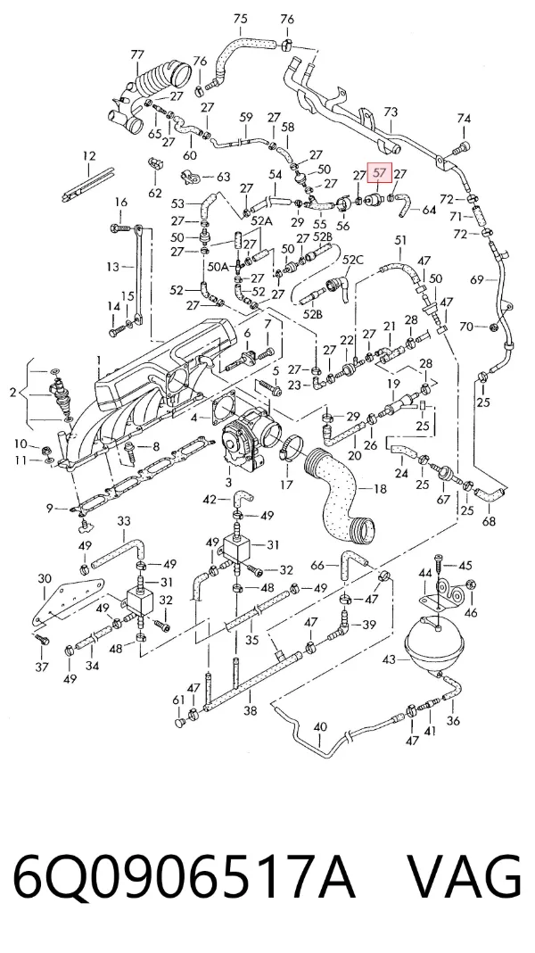 Válvula de ventilación de gases del tanque de combustible 6Q0906517A VAG