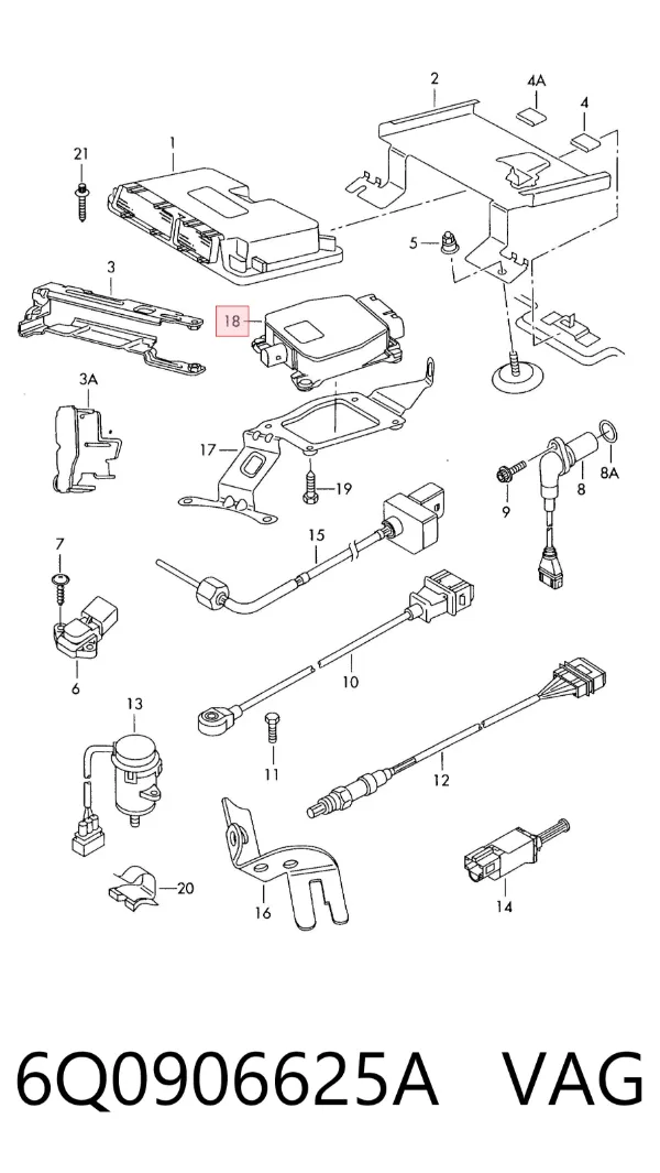 Módulo de control de turbocompresor 6Q0906625A VAG
