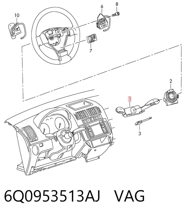 Conmutador columna dirección 6Q0953513AJ VAG