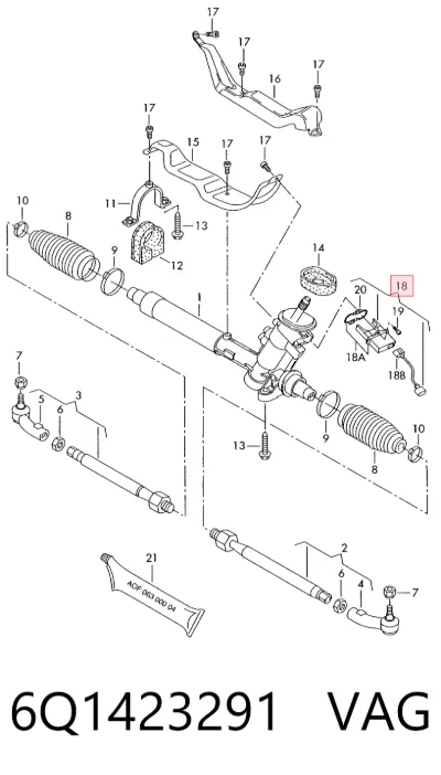 Sensor de ángulo de giro del volante VAG 6Q1423291