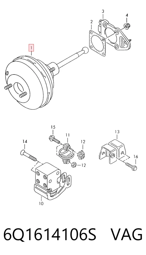 Servofreno 6Q1614106S VAG