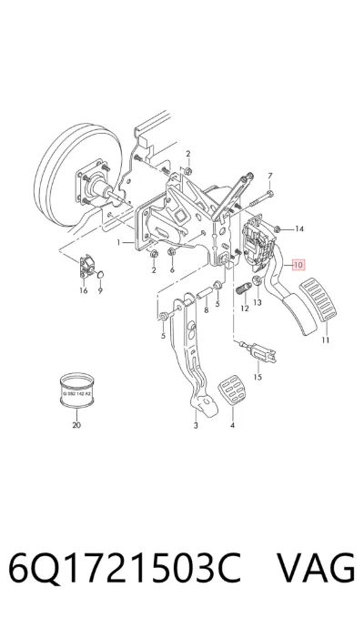 Pedal del acelerador VAG 6Q1721503C