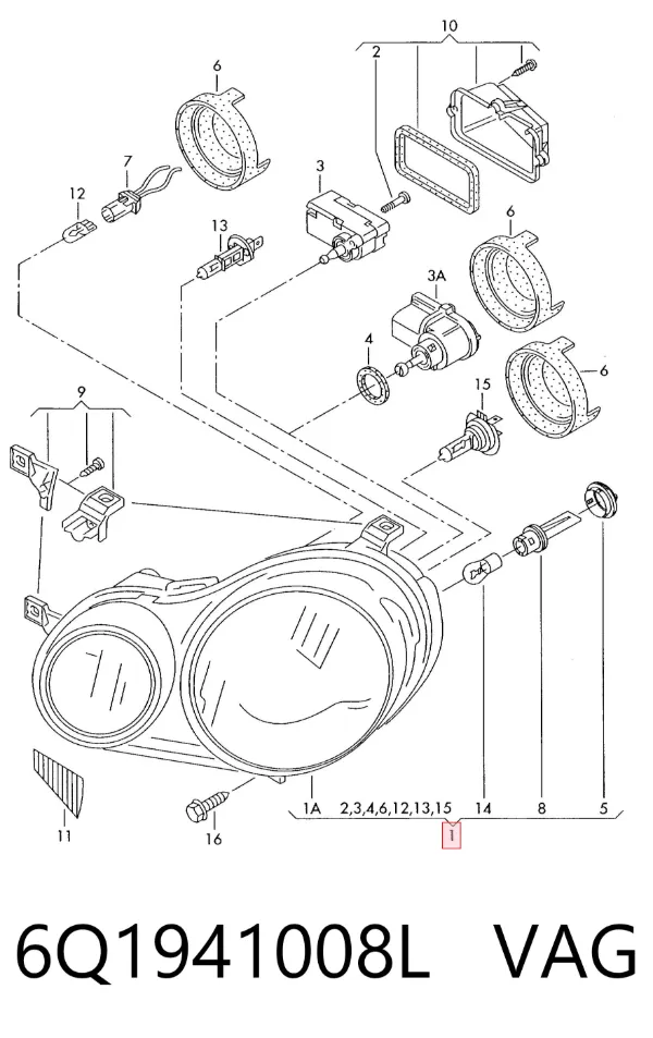Faro derecho 6Q1941008L VAG