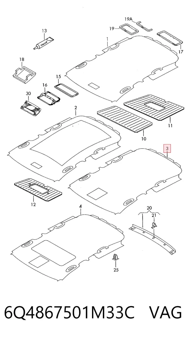 Techo interior 6Q4867501M33C VAG