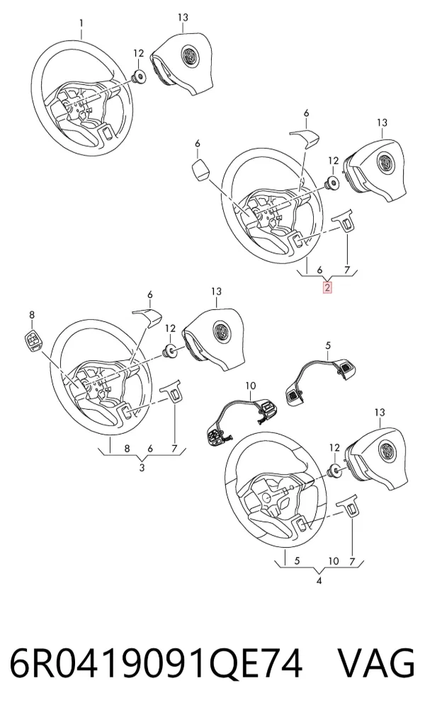 Volante 6R0419091QE74 VAG