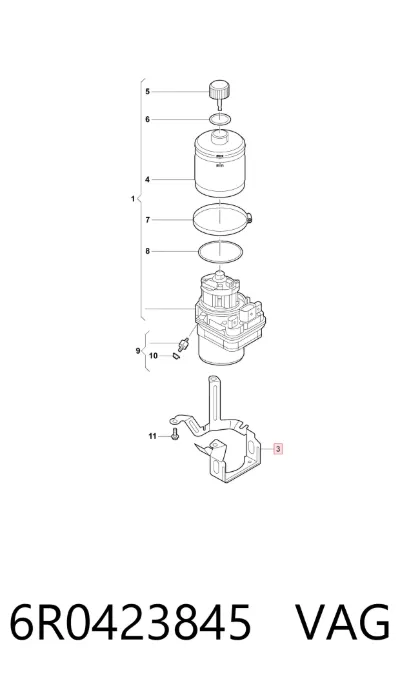 Soporte de bomba de dirección asistida VAG 6R0423845