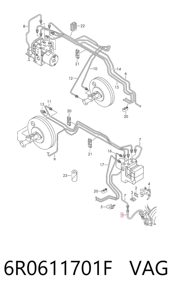 Latiguillos de freno delantero 6R0611701F VAG