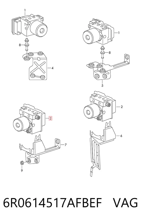 Módulo ABS 6R0614517AFBEF VAG