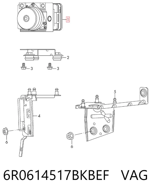 Módulo ABS 6R0614517BKBEF VAG