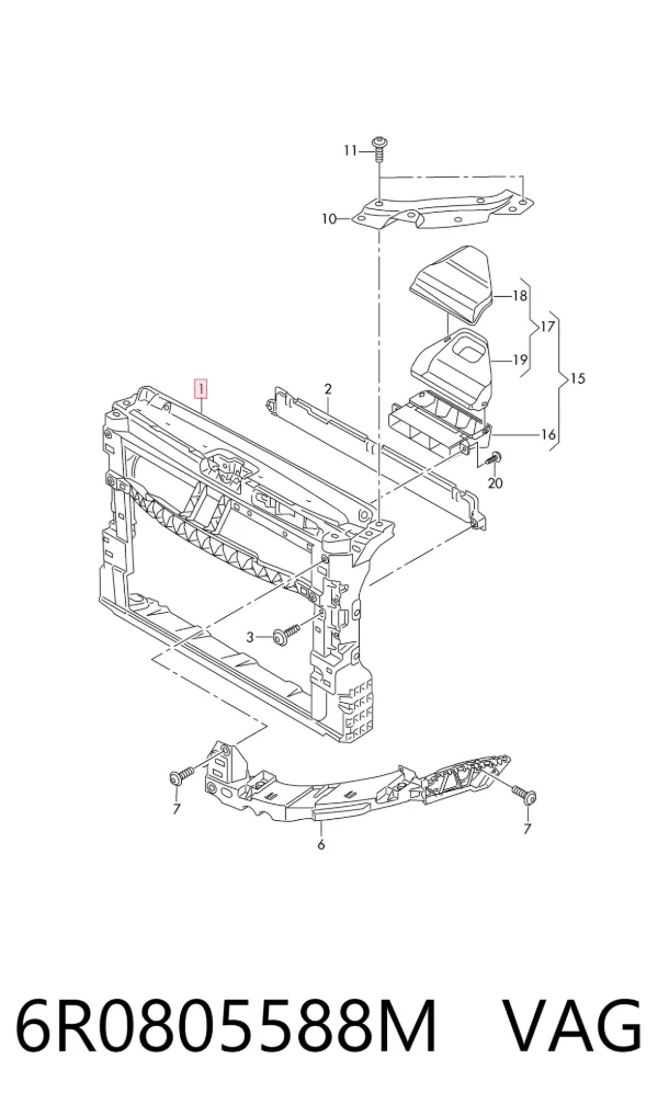 Soporte de radiador 6R0805588M VAG
