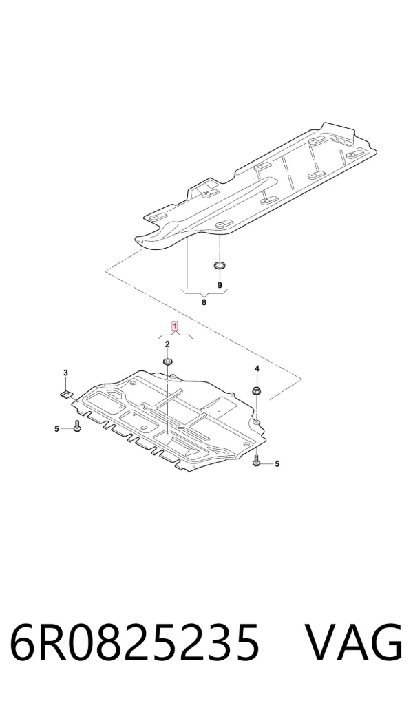 Protección motor / empotramiento 6R0825235 VAG