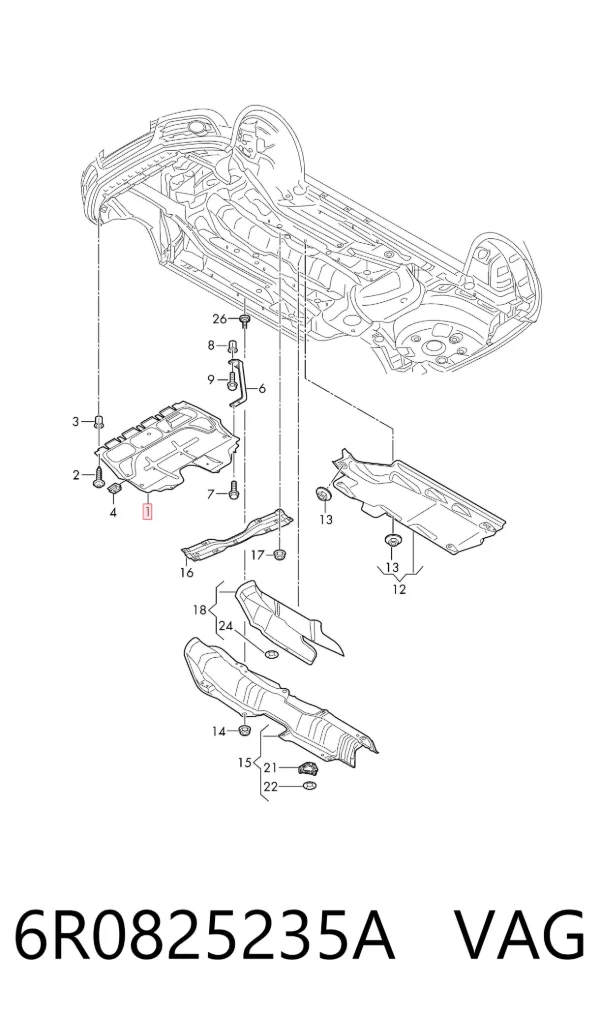 Protección motor / empotramiento 6R0825235A VAG