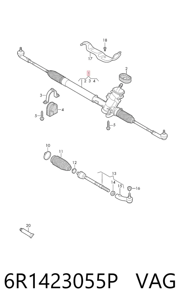 Cremallera de dirección 6R1423055P VAG