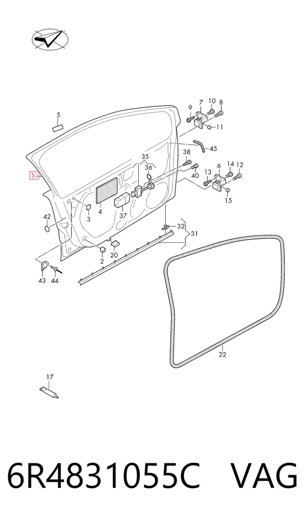 Puerta delantera izquierda 6R4831055C VAG
