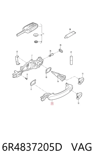 Manija exterior de puerta delantera VAG 6R4837205D