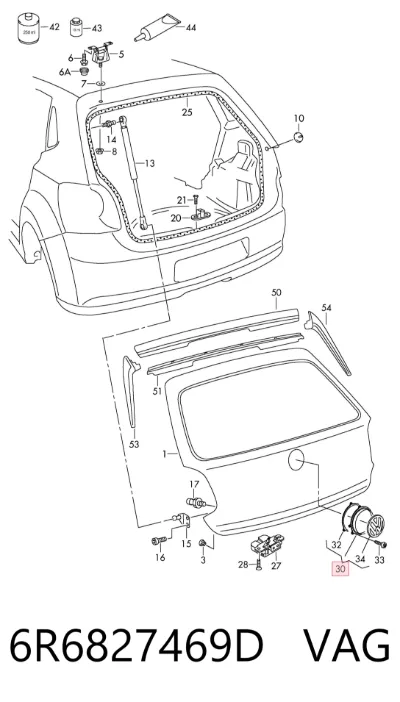 Manija exterior de tapa de maletero VAG 6R6827469D