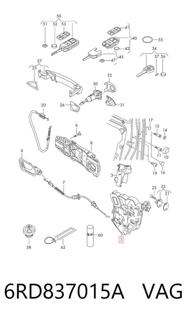 Cerradura 6RD837015A VAG