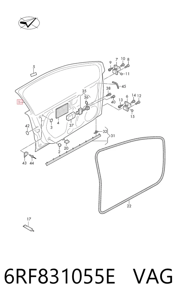 Puerta delantera izquierda 6RF831055E VAG