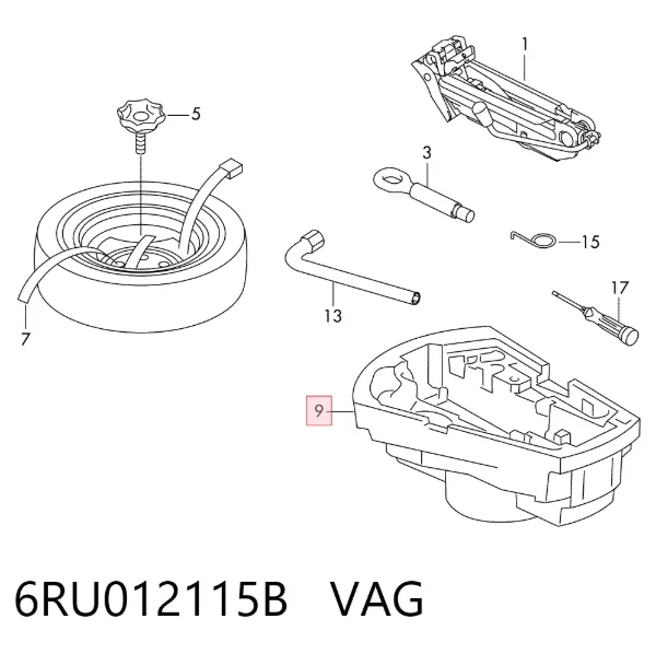 Caja de herramientas 6RU012115B VAG