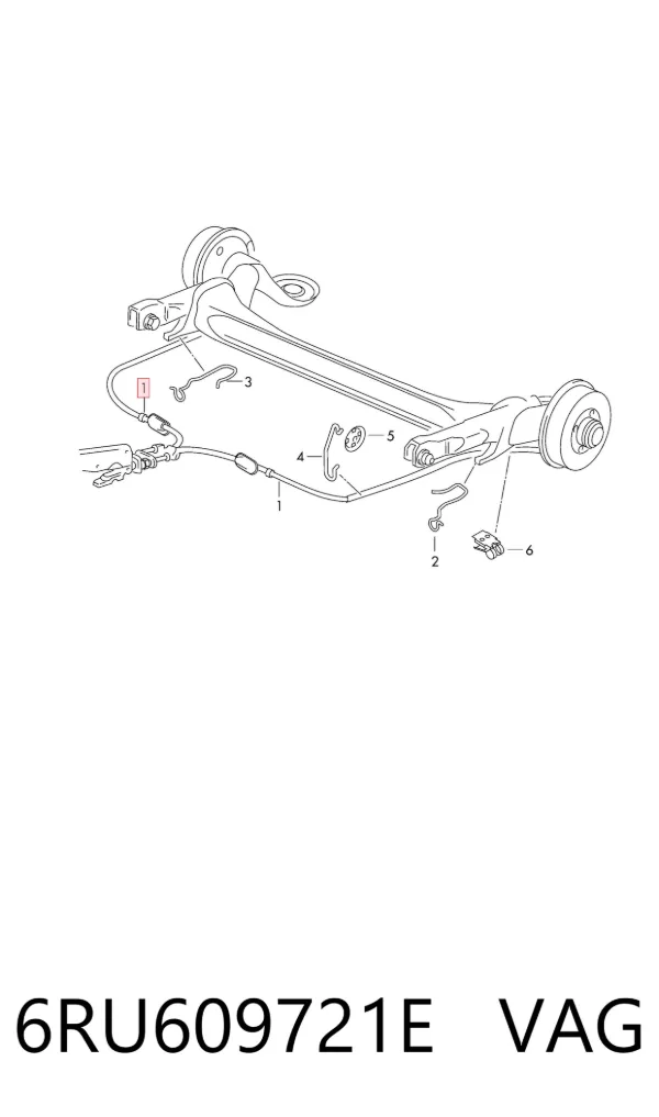 Cable de freno de mano trasero derecho/izquierdo 6RU609721E VAG