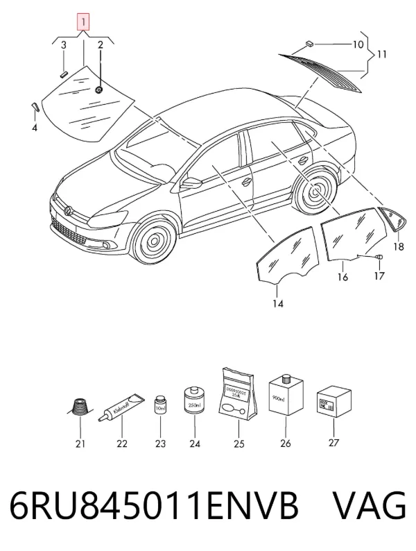 Parabrisas 6RU845011ENVB VAG