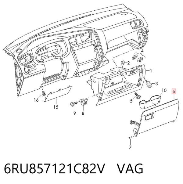 Tapa guantera Volkswagen Polo V